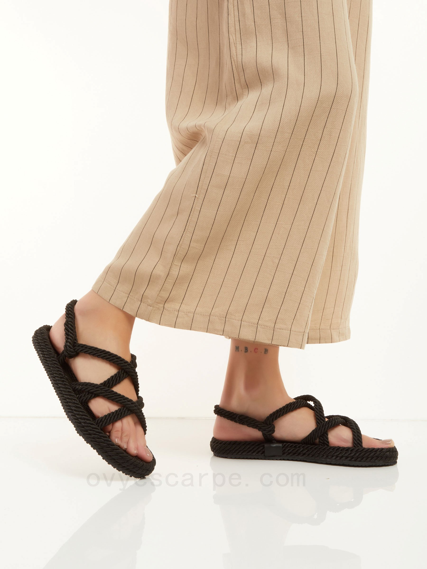 Rope Flat Sandals F08161027-0712 ovy&#232; scarpe